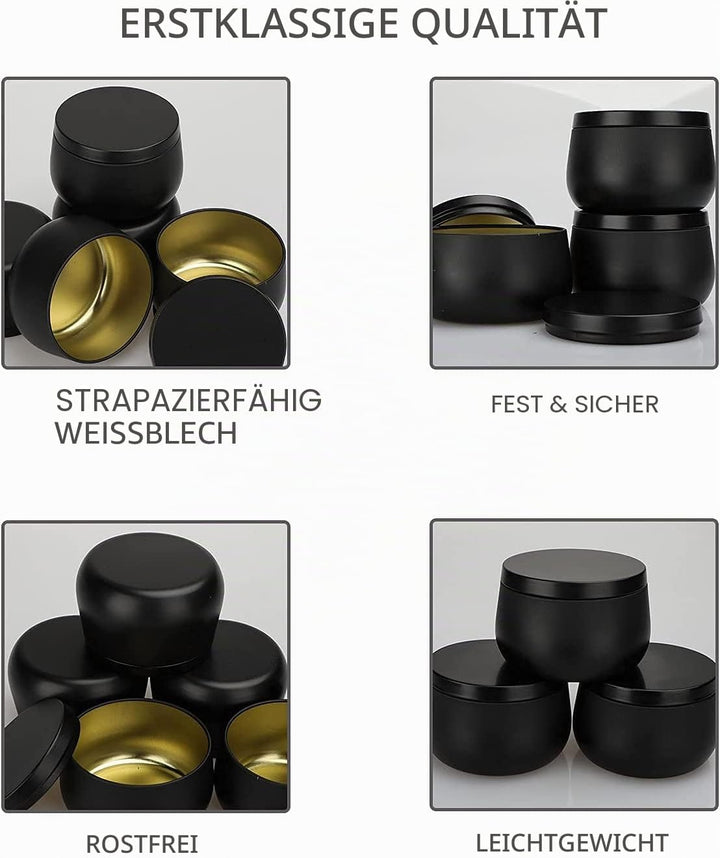 Kerzendosen aus Metall, 24 Stück, für die Kerzenherstellung, 8oz Mini-Kerzendosen DIY-Kerzenherstell