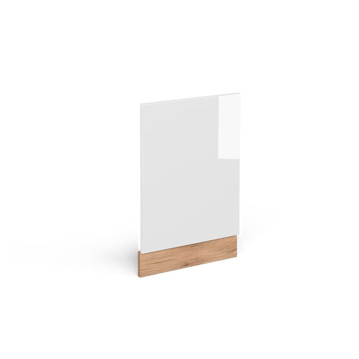 Vicco Frontblende R-Line, Weiss Hochglanz/Goldkraft Eiche, 45 cm ohne Arbeitsplatte Weiss Hochglanz