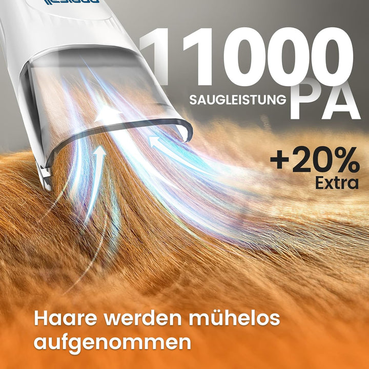 oneisall Hundeschermaschine mit Tierhaar Staubsauger, 7in 1 Profi Haustierpflegeset, leise Schermasc
