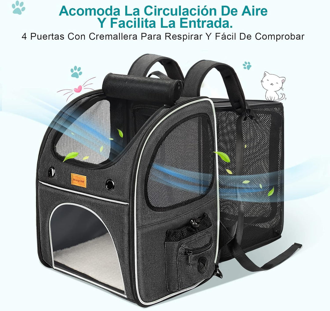 Morpilot Erweiterbar Katzenrucksack Grosse Katzen, Hunderucksack bis 8 kg Katzen Rucksack Gross für