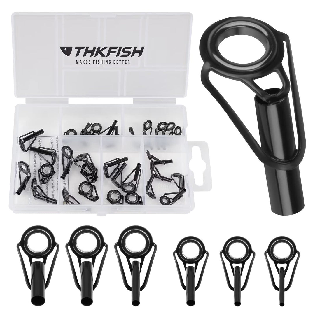 THKFISH Angelrute Reparatur Spitzenring Rutenring Angelrutenteile Tip Tops Edelstahl Keramik Spitzen