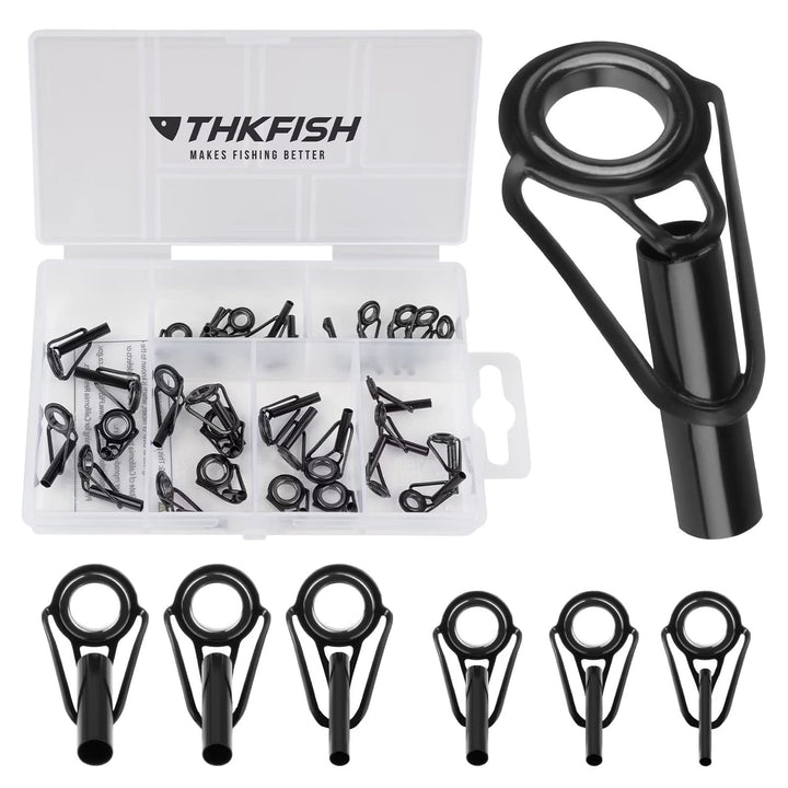THKFISH Angelrute Reparatur Spitzenring Rutenring Angelrutenteile Tip Tops Edelstahl Keramik Spitzen