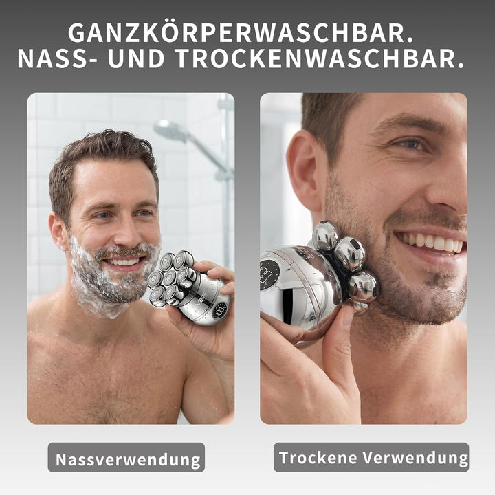 VGR 315 Glatzenrasierer Herren, 6 in 1 Glatzenrasierer Mit Barttrimmer, Nasenhaartrimmer Und Kopfras