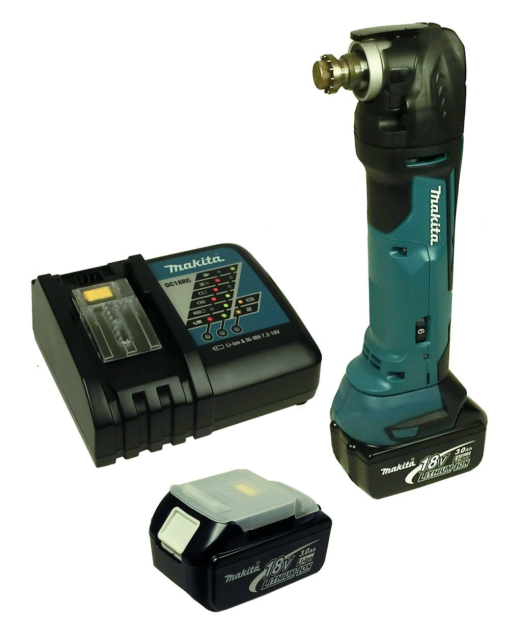 Makita DTM 51 Akku Multifunktionswerkzeug mit Schnell-Ladegerät + 2 x Akku 3 Ah