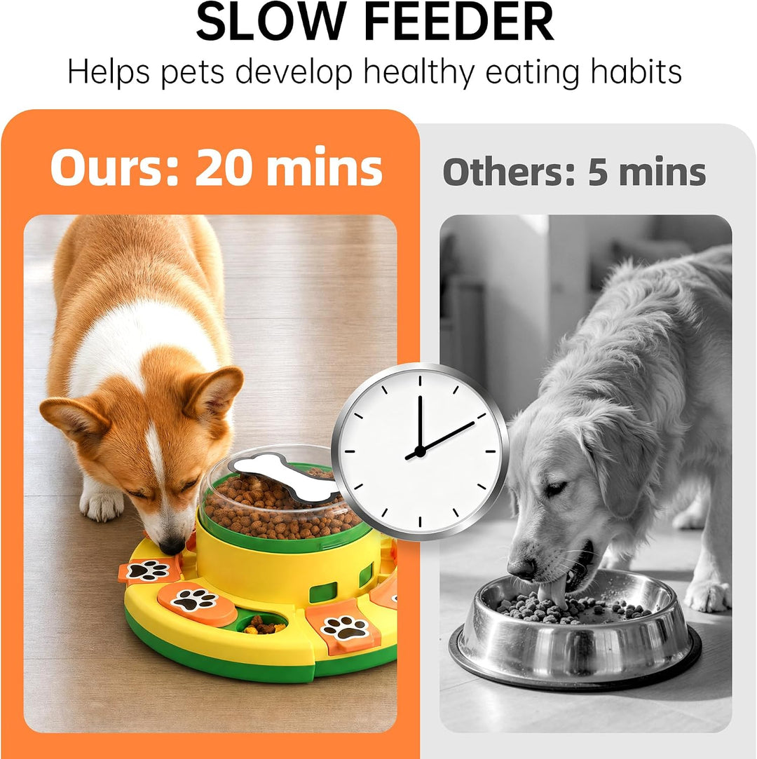 Hundepuzzle-Spielzeug, 2 Ebenen, Slow Feeder, Futterspender für Leckerlis, IQ-Training und Unterhalt