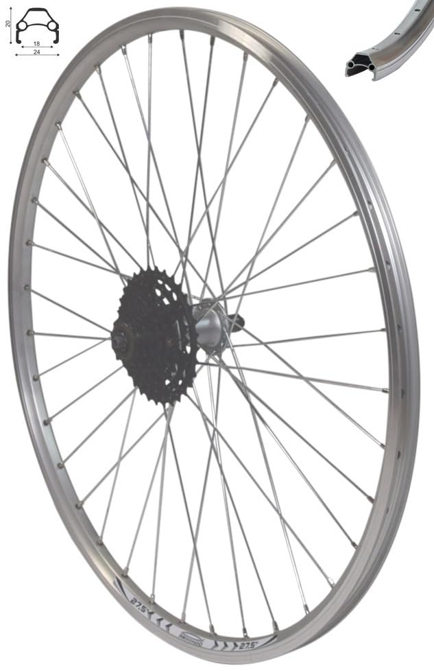 REDONDO 26 Zoll Hinterrad Laufrad Hohlkammer Felge Schwarz Disc+ 8-Fach Kassette
