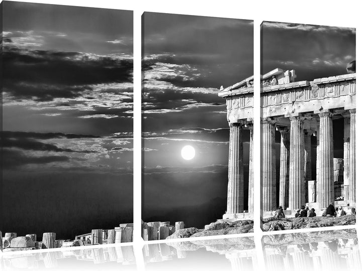 Pixxprint Tempel der Athene als Leinwandbild/Grösse: 3 Teilig (120x80) cm/Wandbild/Kunstdruck/fertig