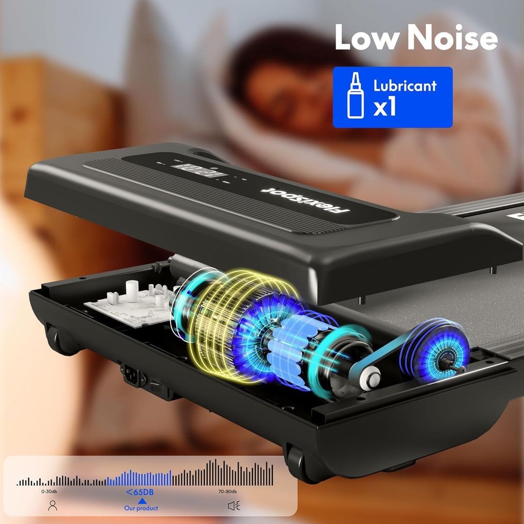 FlexiSpot Laufband bis 120 kg, Walking Pad 1-6 km/h, mit LED-Anzeige, Laufband mit Riemenscheiben un