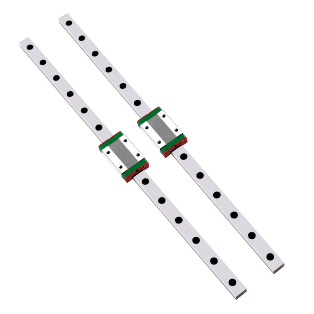 GooEquip 2 Stücke MGN12H Mini Lineare Schienenführung 250mm mit MGN12H Wagenblock für DIY 3D Drucker