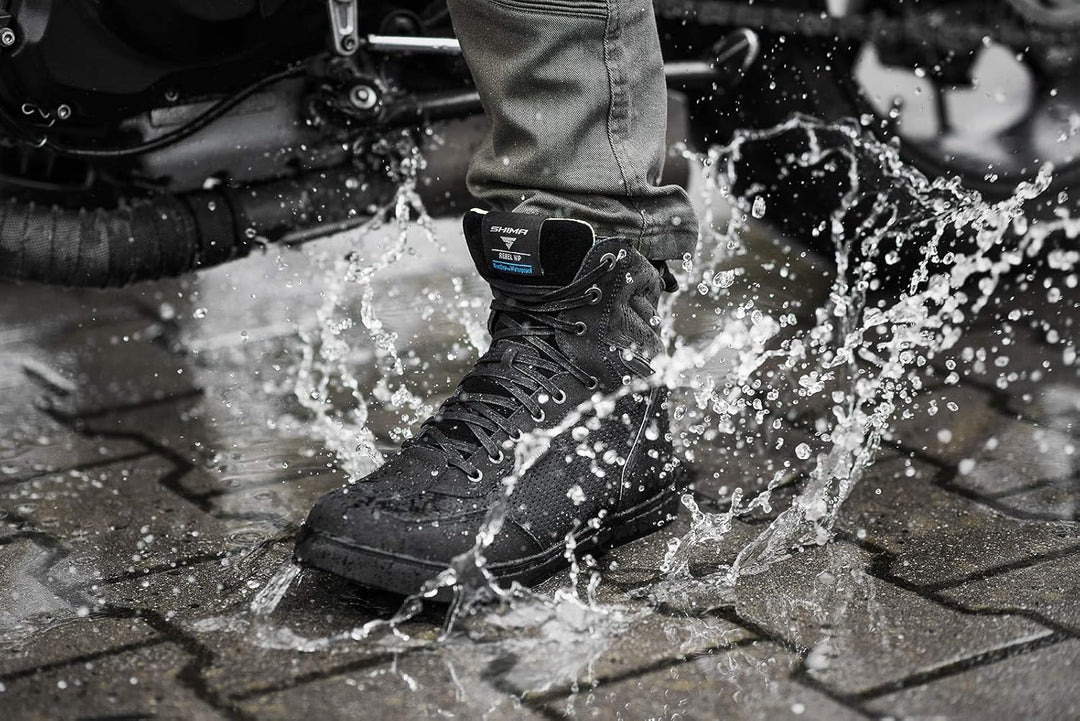 SHIMA Herren Rebel Men Wp Motorradschuhe, Schwarz, 43 EU Schwarz 43 EU Motorradschuhe, Schwarz 43 EU