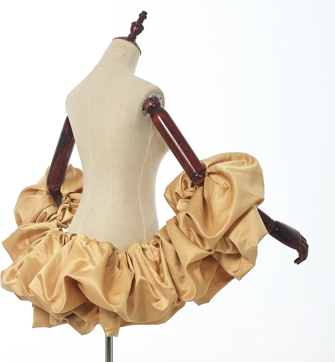 Satin-Umhang mit Puffärmeln, Brautschal, gerüschter Bolero, Wickeltuch für Braut, Hochzeitskleid, Ve