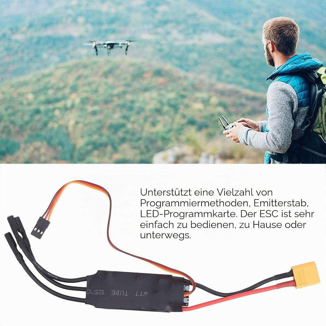40A ESC Regler, Drohne RC Brushless, LiPo Akku 2-4S, BEC Drosselkalibrierung, Flugzeug Modellbau, FP