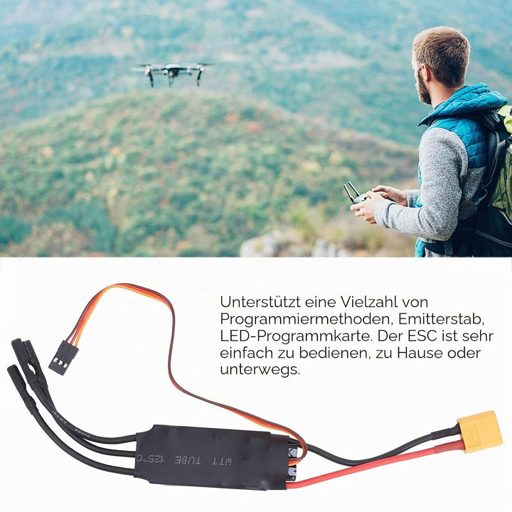 40A ESC Regler, Drohne RC Brushless, LiPo Akku 2-4S, BEC Drosselkalibrierung, Flugzeug Modellbau, FP