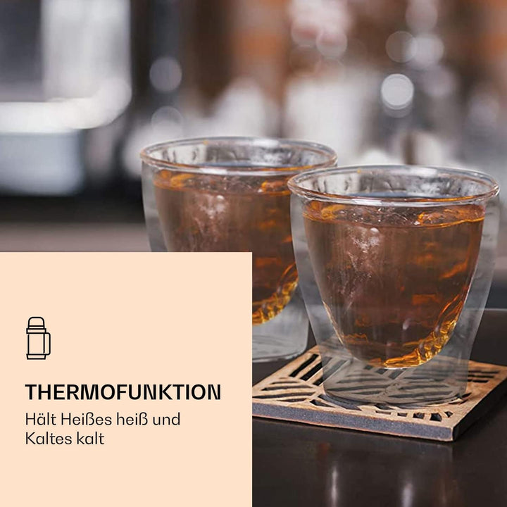 DUOS® Latte Macchiato Gläser Set 4x200ml, Doppelwandige Gläser Latte Macchiato, Doppelwandige Kaffee