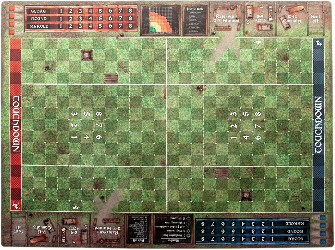 Gummimatte für Blood Bowl / Blood Bowl 7s - Spielfeld 35.5"x27.5" / 90x70 cm