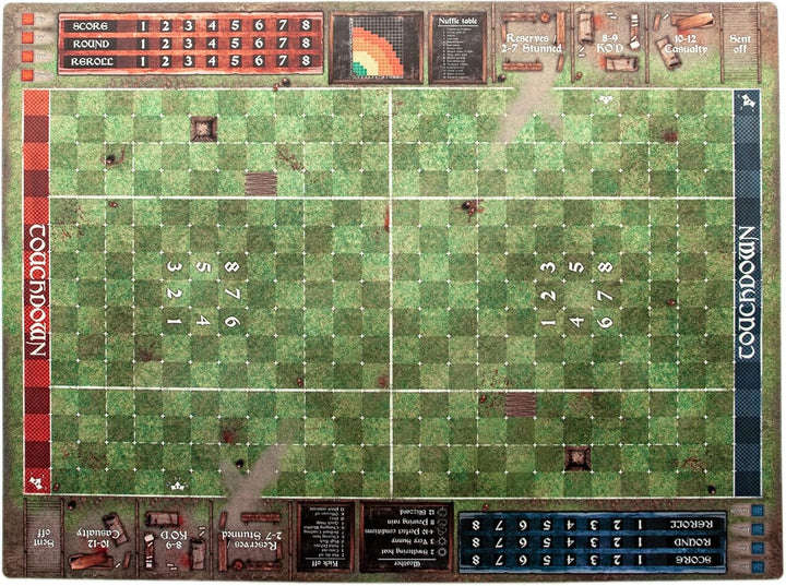 Gummimatte für Blood Bowl / Blood Bowl 7s - Spielfeld 35.5"x27.5" / 90x70 cm