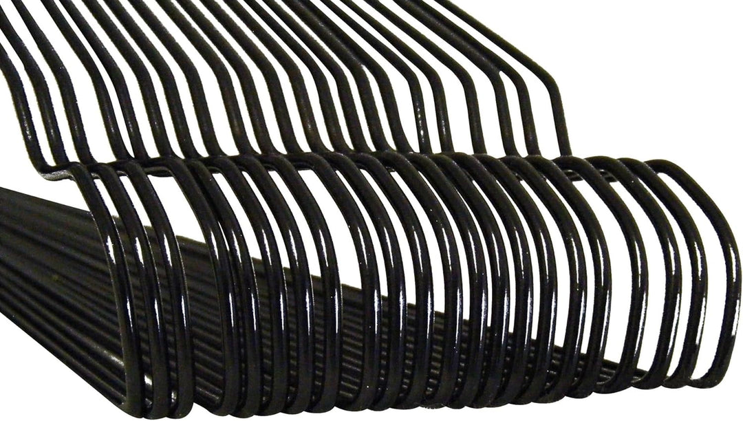 KleinesKaufhaus24 100 Drahtbügel in SCHWARZ, Metall Kleiderbügel, hochwertige Zink- und farbige Pulv