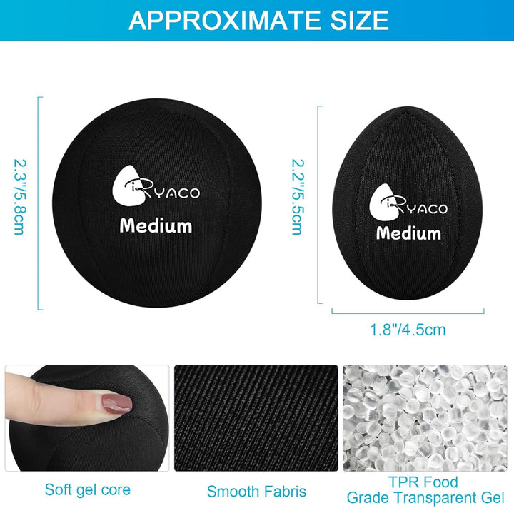 RYACO 6 Stück Gel Stressball für Erwachsene - Antistressball Mit verschiedenen Stärken und Grössen -