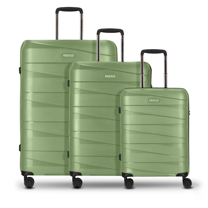 REDOLZ Hartschalen Koffer-Set 3-teilig | aus hochwertigem, leichtem Polypropylen Material | 4 Doppel