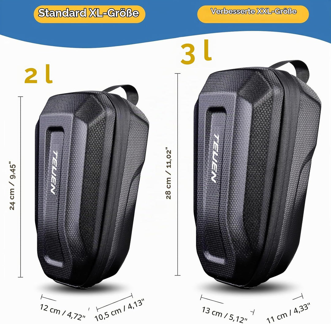 TEUEN 2L/3L Grosse Kapazität E Scooter Tasche für Elektroroller | wasserdichte Lenkertasche mit Eva-