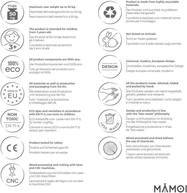 MAMOI® Trapez schaukel, Turnringe aus Holz, Turngeräte für Kinder Indoor und Outdoor, Ringe schaukel