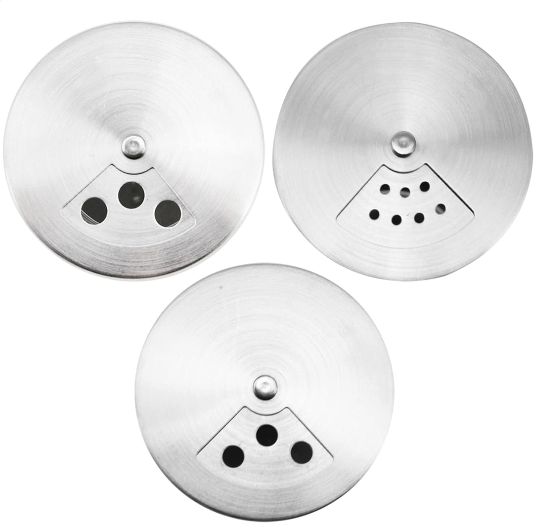 com-four® 12x Salz,- Gewürz,- & Kräuterstreuer Edelstahl (12 Stück - silberfarben), 12 Stück - Silbe