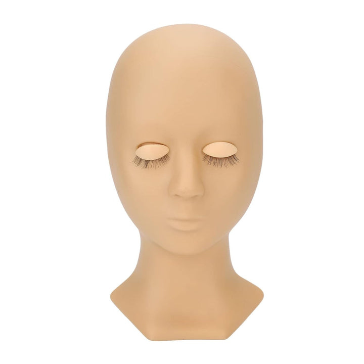 Übungskopf für die Wimpernverlängerung Silikon-Make-up-Trainingskopf mit 4 Paar Austauschbaren Augen