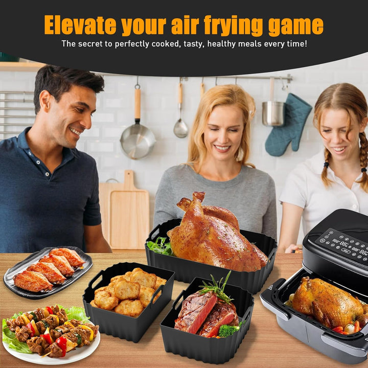Heissluftfritteuse Zubehör für Philips Airfryer Dual Flexbasket 1000 Series 7,1L, 3Pcs Airfryer Sili