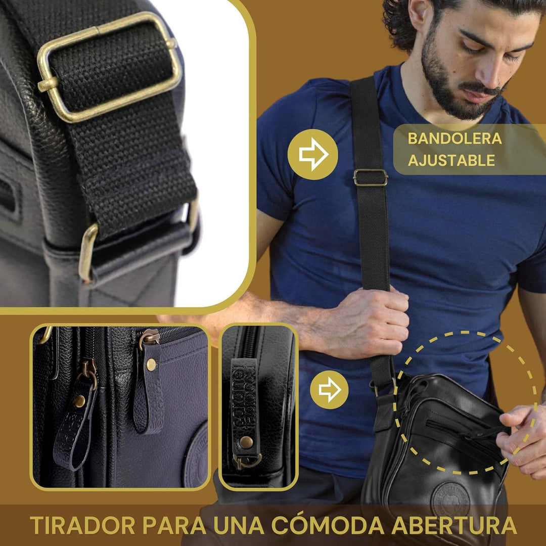 Coronel Tapiocca Herren Umhängetaschen Luigi Schultertaschen, Einheitsgrösse Schwarz, Schwarz
