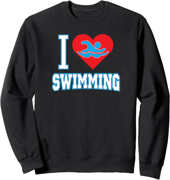 Ich Herz schwimmen Liebe schwimmen Sweatshirt