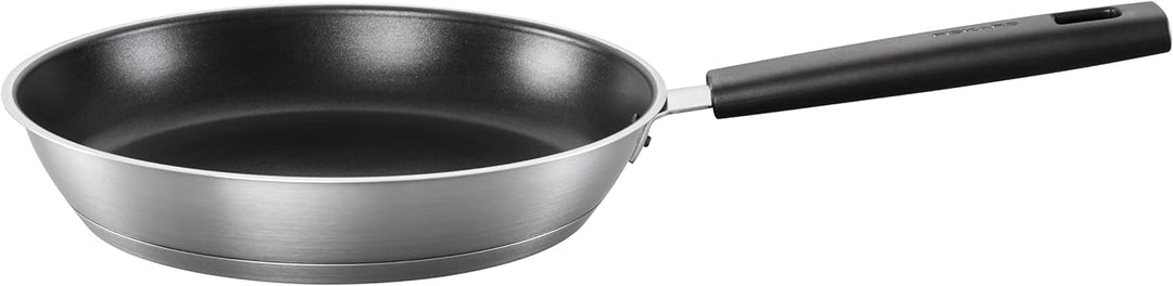 Fiskars Bratpfanne, Ø 26 cm, Für alle Kochfelder geeignet, Rostfreier Stahl/Kunststoff, Kratzfest, H