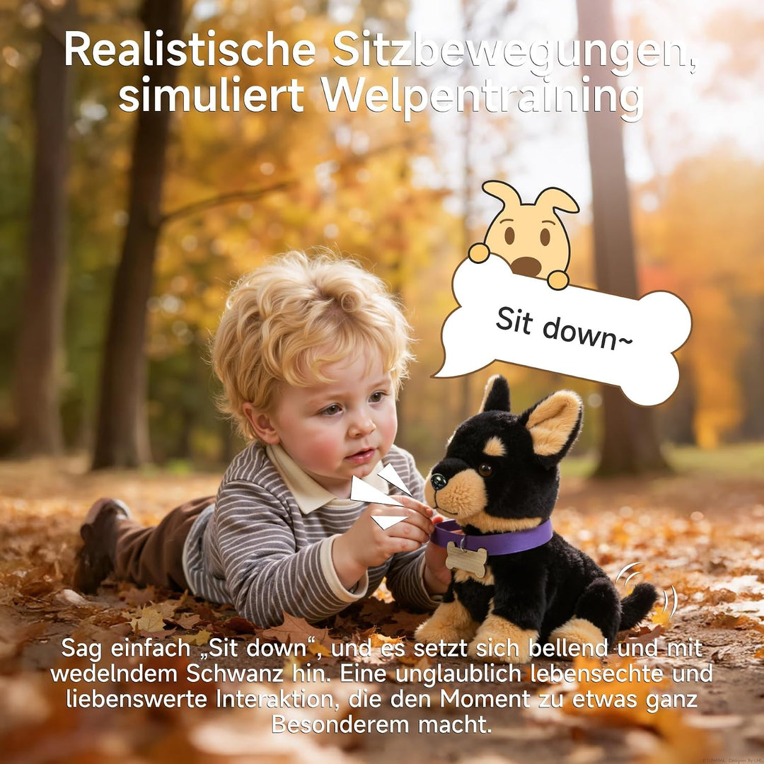 TUMAMA KIDS Laufendes und singendes Hundespielzeug, Plüschwelpe für Kinder | Spielzeughund Sprachges