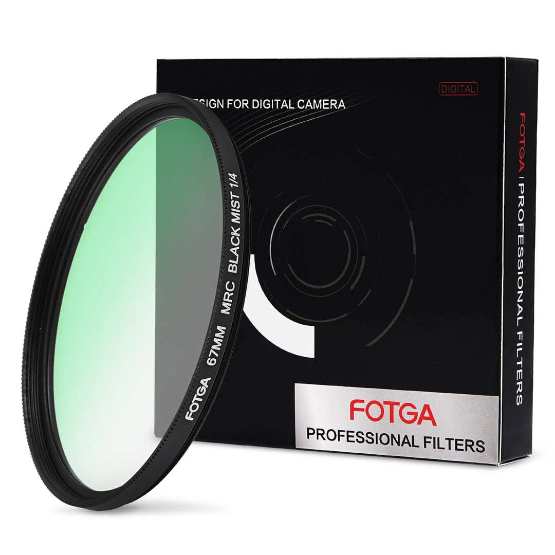 FOTGA Filter 67mm Black Promist 1/4, Schwarz-Diffusionsfilter Effektfilter aus Optisches Glas mit Ei