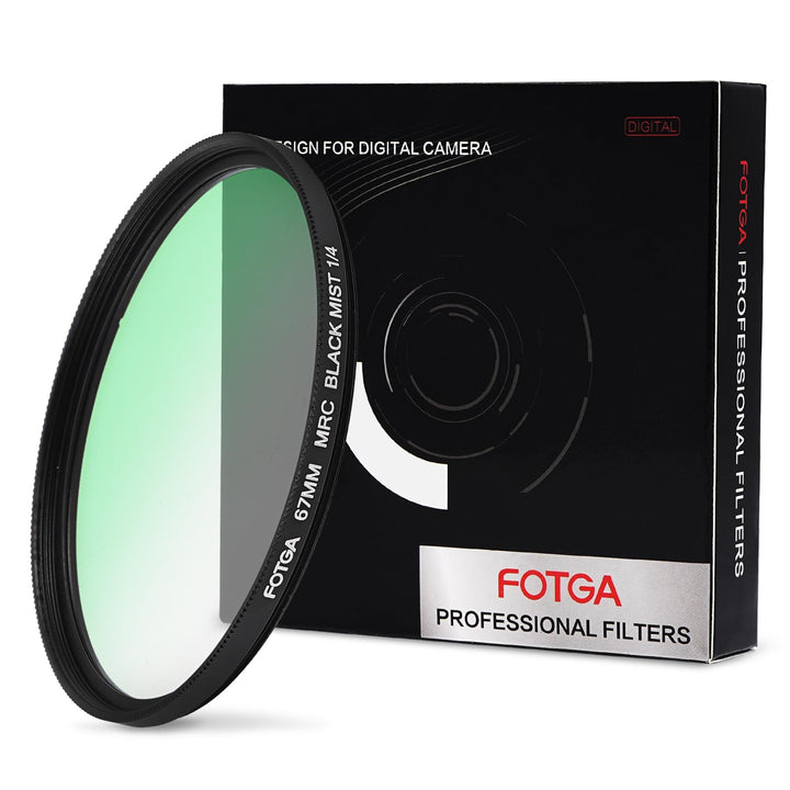 FOTGA Filter 67mm Black Promist 1/4, Schwarz-Diffusionsfilter Effektfilter aus Optisches Glas mit Ei