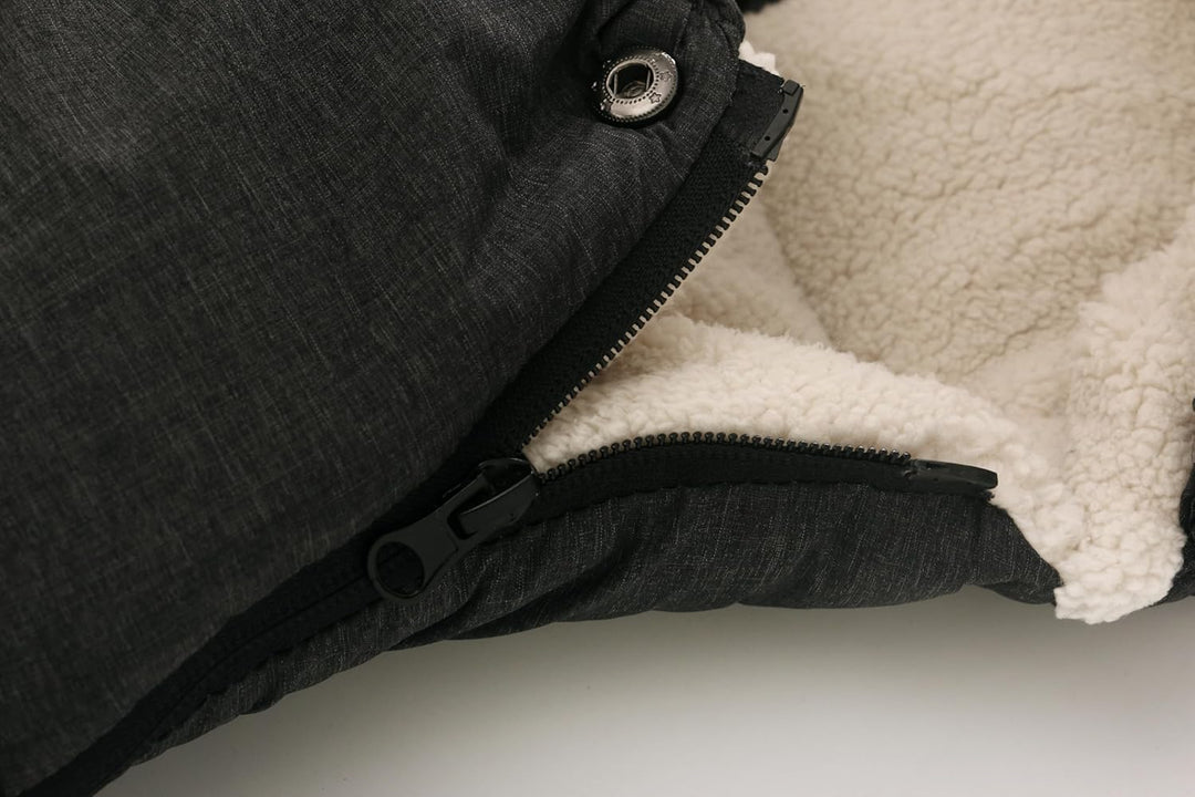 Fusssack Babyschale für Kinderwagen Buggy Universal Winter Baby, Schwarz