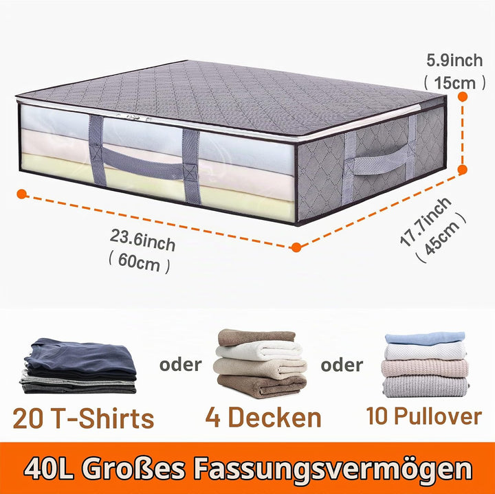 Vieshful 4 Pack Unterbettkommoden 40 L Faltbarer Kleiderbeutel Grosse Kapazität Aufbewahrungsbehälte