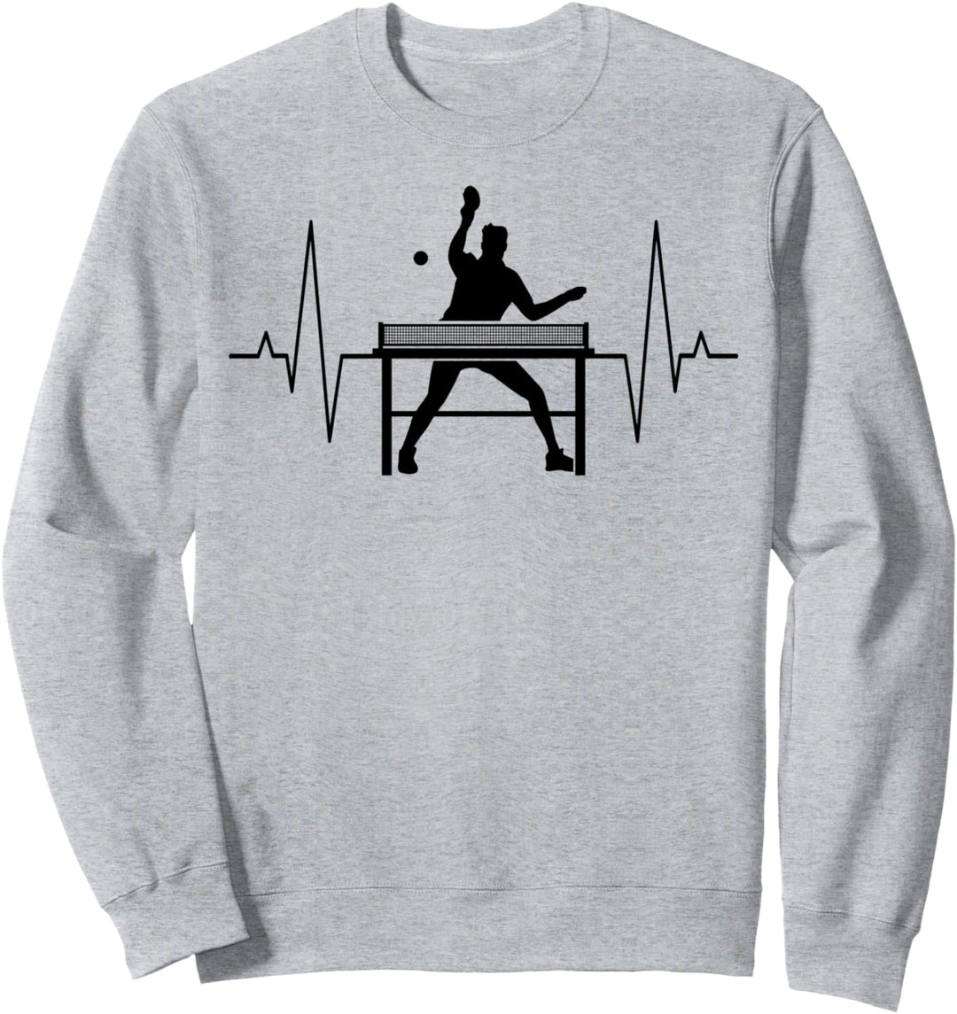 Tischtennis Spieler Hobby Sport Herzschlag Linie Geschenk Sweatshirt