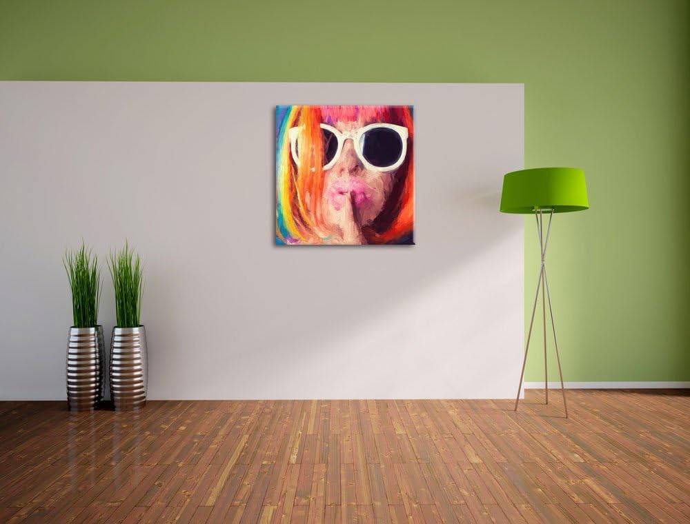 Pixxprint Frau mit Haaren als Leinwandbild Quadratisch/Grösse: 70x70 / Wandbild/Kunstdruck/fertig be