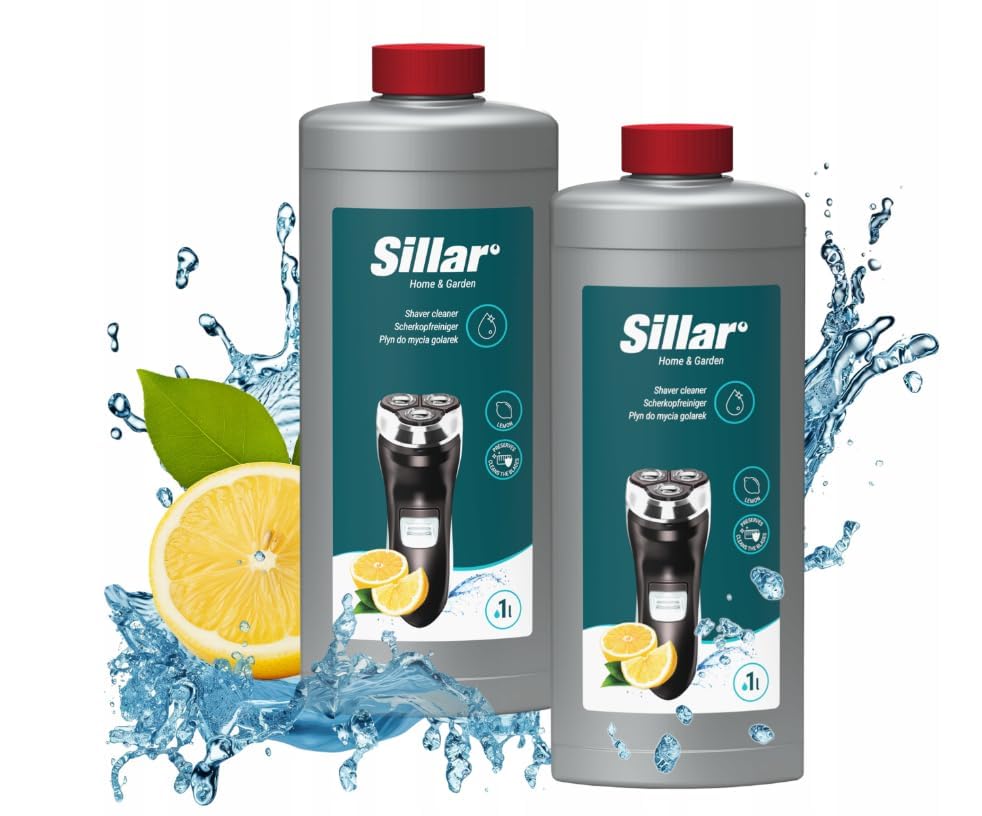Sillar Scherkopfreiniger Nachfüllflüssigkeit 1L – Zitronen - Kompatibel mit Braun CCR Serie 3, 5, 7,