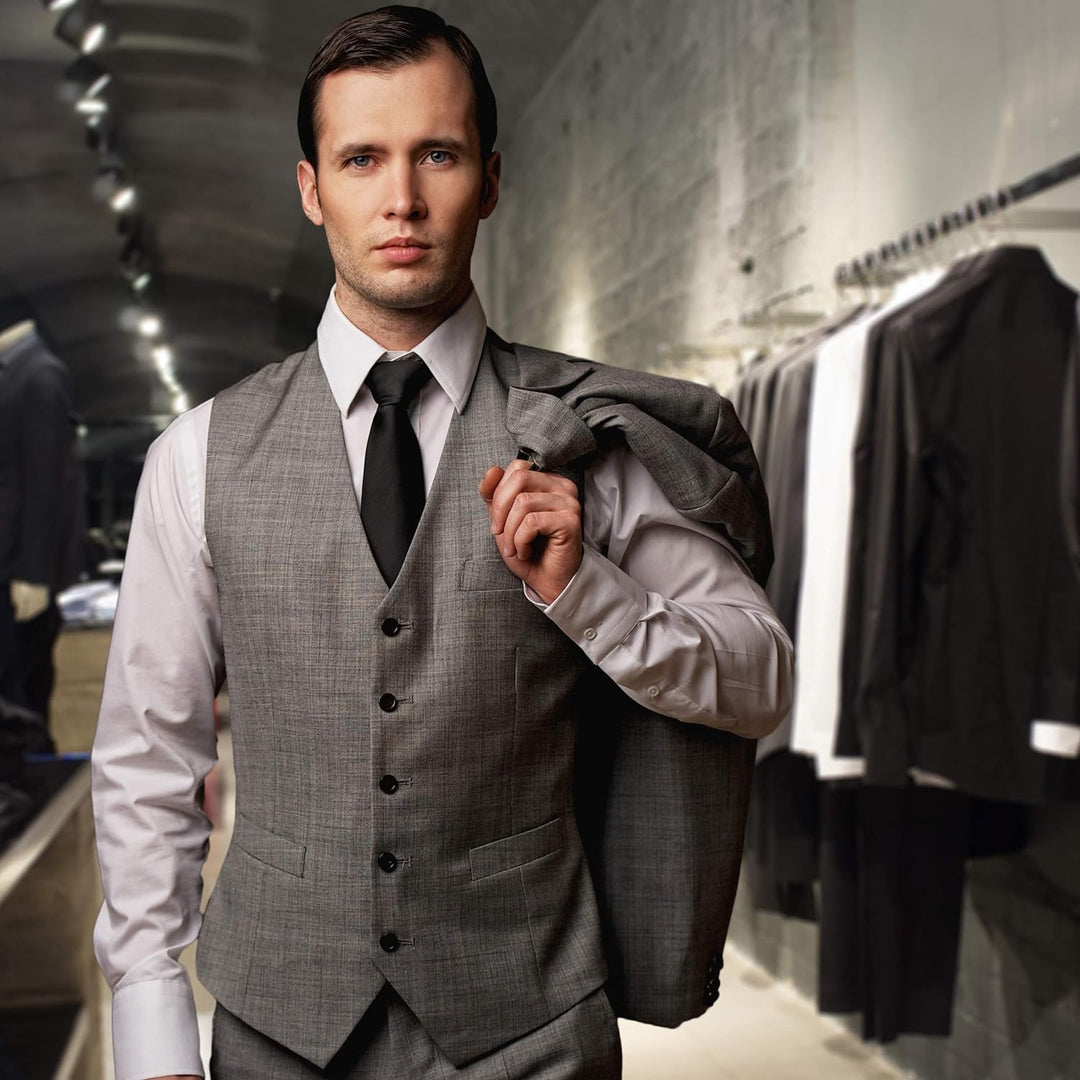 Relaxdays 5 x Gürtelhalter, Krawattenhalter aus Metall, platzsparend, je 14 Haken, Krawatten & Gürte