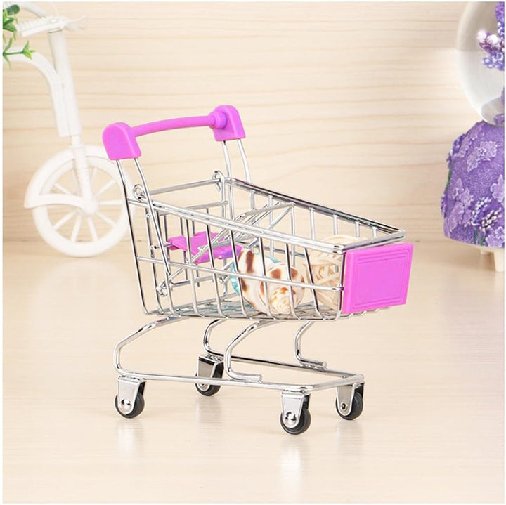 Mini-Einkaufswagen, Mini-Einkaufswagen, Mini-Einkaufstrolley, Einkaufskorb, für Schreibtischdekorati