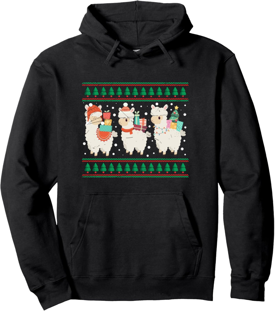 Weihnachten Geschenk Zoo Alpaka Ugly Christmas Lama Pullover Hoodie