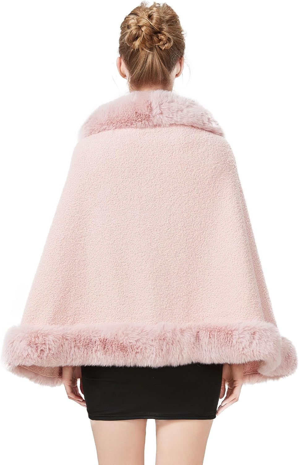 BEAUTELICATE Damen Kunstpelz Stola Brautjacke Bolero Winter Brautschal Mantel für Hochzeit Festlich