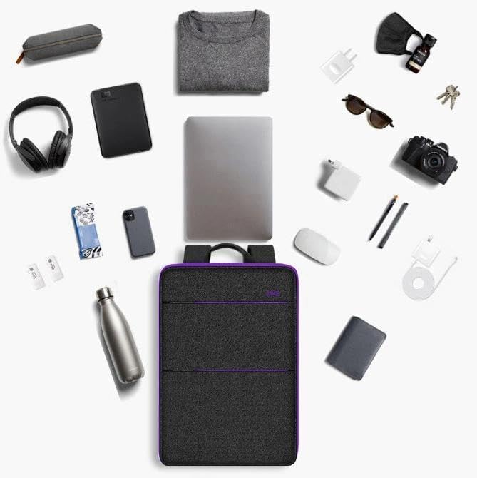 ZINZ Schlanker und Erweiterbarer Laptop Rucksack mit 15, 15,6 16 Zoll Hülle, Spritzwassergeschützte