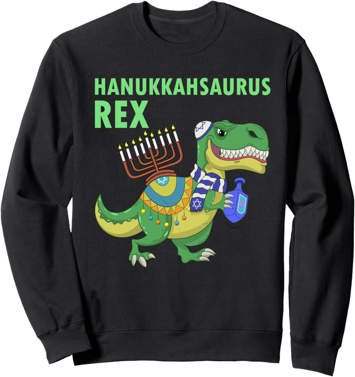 Hanukkah-Pullover Rex, Kind, Hanukah, Dinosaurier, Menorasaurus Jungen Sweatshirt