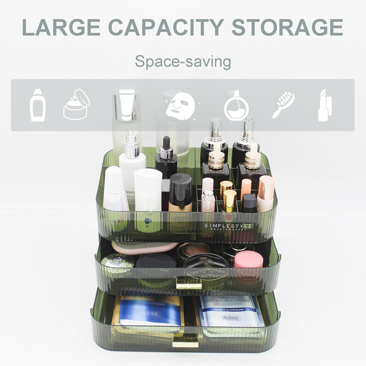 Makeup Organizer mit 2 Schubladen, Kosmetik-Organizer für Schlafzimmer und Bad Eitelkeit Arbeitsplat
