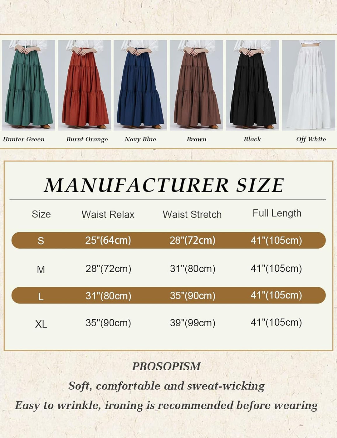 BEAUTELICATE Mittelalterlicher Rock Lang Baumwolle Damen Renaissance Rock Kleidung Viktorianisch Ste