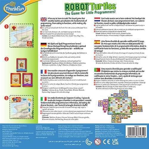 Robot Turtles, ein Kinderspiel bei dem Kinder ab 4 Jahre mit Spass und spielerisch erstes Programmie