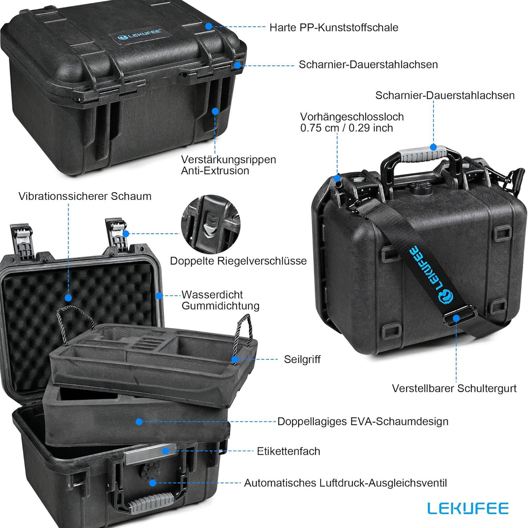 LEKUFEE wasserdichte Hartschalen-Tragetasche für DJI Osmo Action 6,Osmo Action 5 Pro/4/3,Standard Co