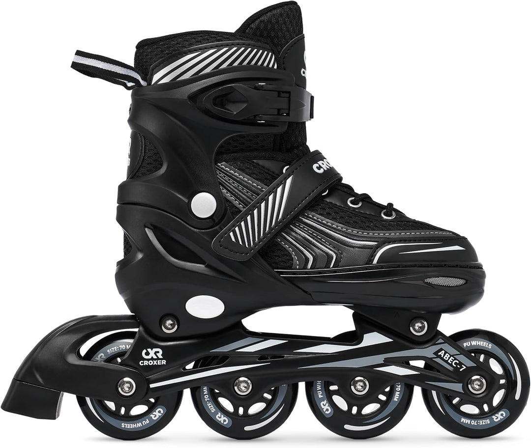 4in1 Croxer Inlineskates/Triskates/Rollschuhe/Schlittschuhe 39-42(24cm-26,5cm) Schwarz, 39-42(24cm-2